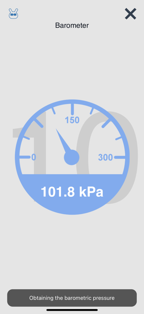 Phone Doctor Plus - A barometer diagnostic test screen in the Phone Doctor Plus app showing a pressure reading of 101.8 kPa