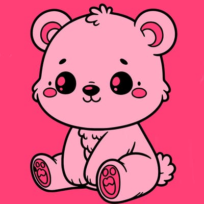 cute baby bear sitting