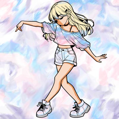 realistic girl danceing