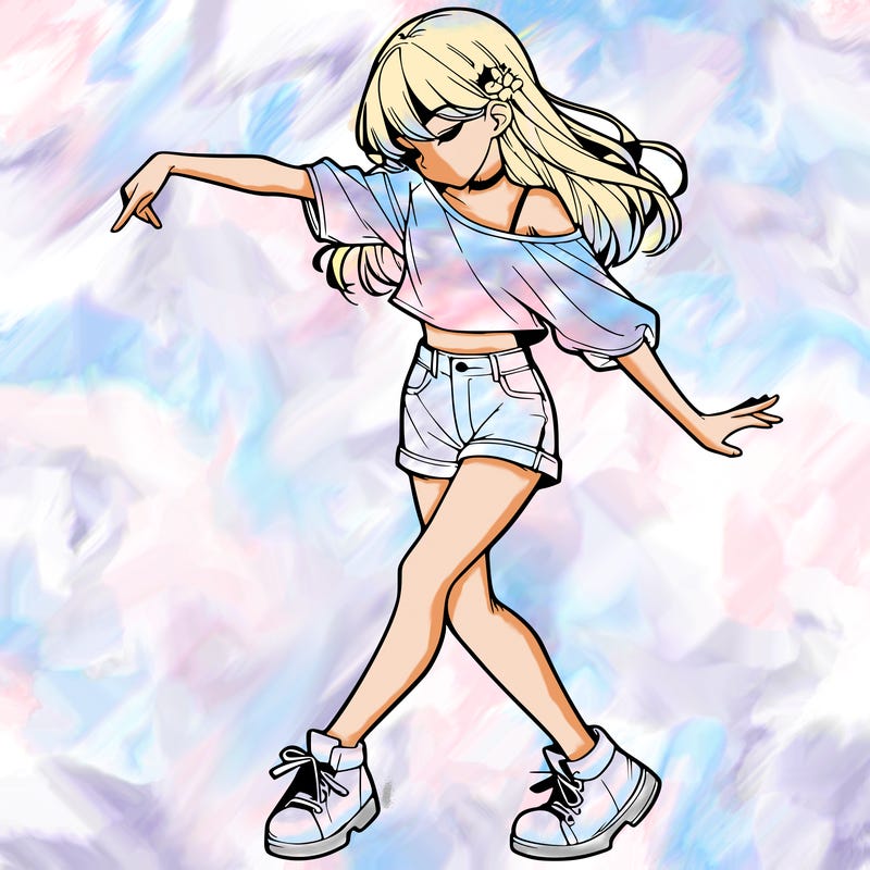 realistic girl danceing