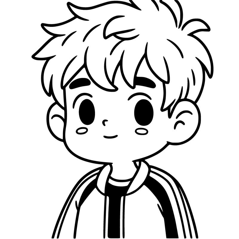 boy with messy hair and tracksuit