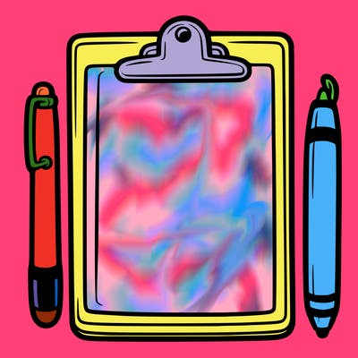 blank clip board with pen