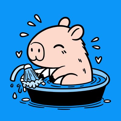 capybara taking a bath