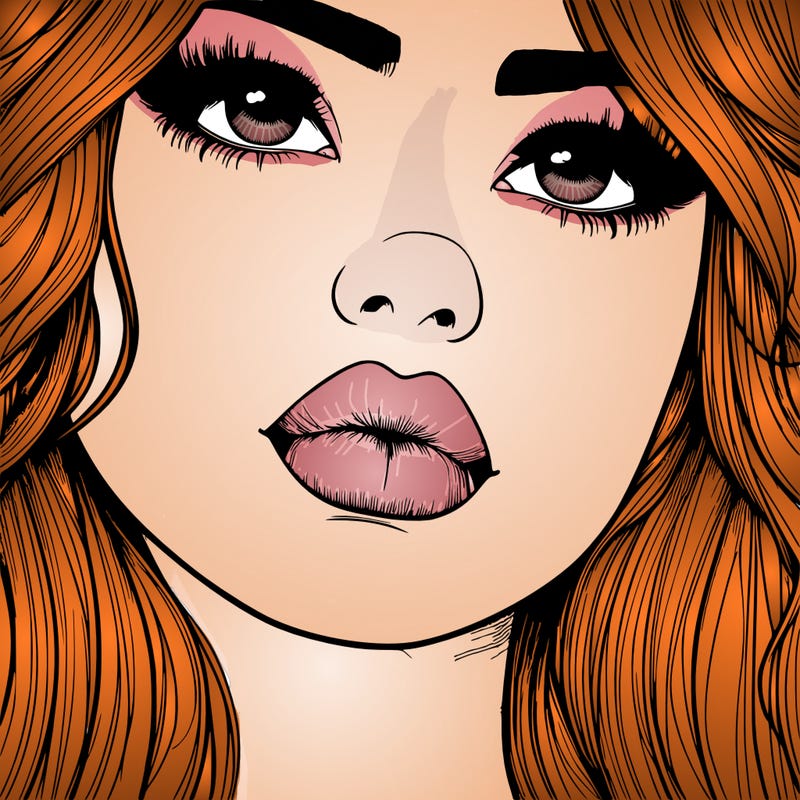 really realistic girl with lips