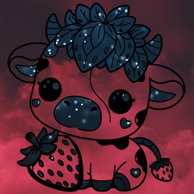cute strawberry cow