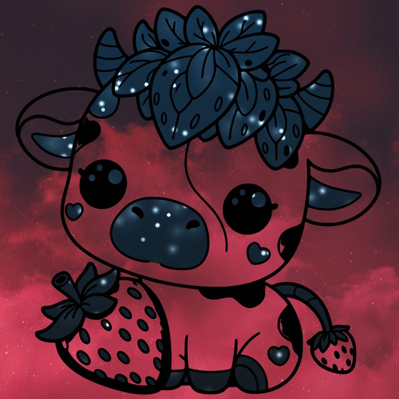 cute strawberry cow