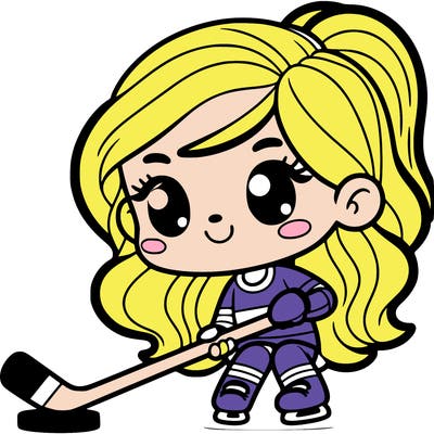 girl with a hockey stick