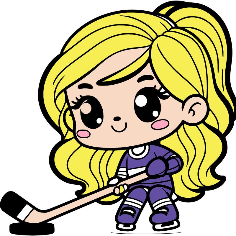 girl with a hockey stick