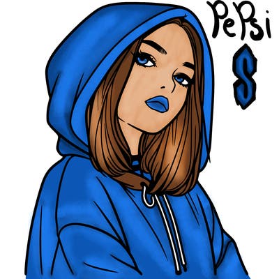 a realistic girl in a hoodie