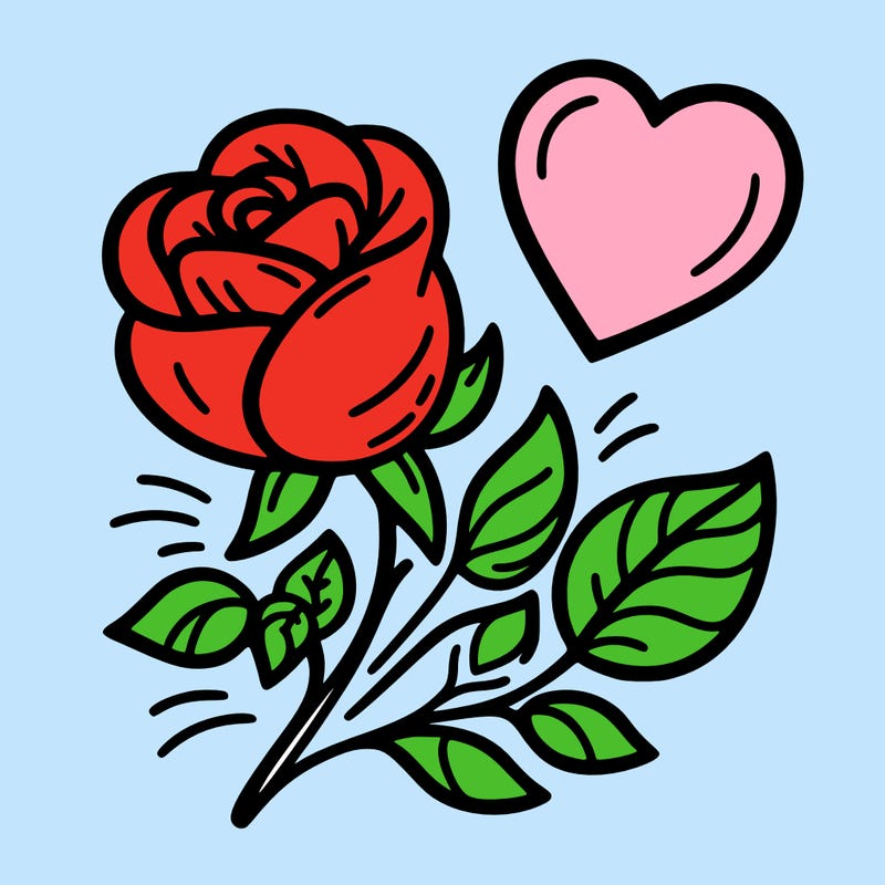rose and heart