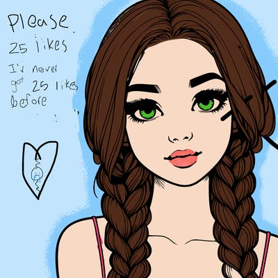 realistic girl with braids