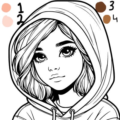 realistic girl with hoodie