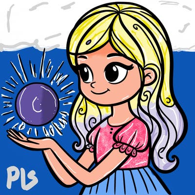 girl with a glowing orb