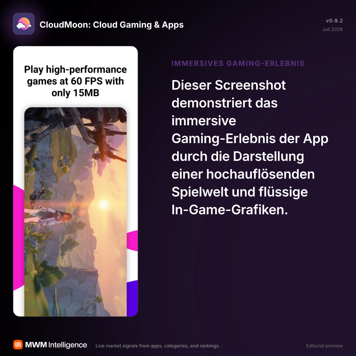 CloudMoon: Cloud Gaming & Apps - Unterhaltung-App | MWM