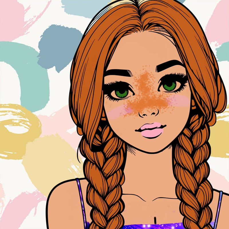 realistic girl with braids