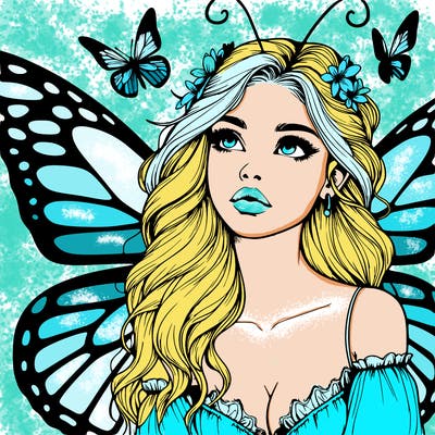 butterfly fairy realistic girl