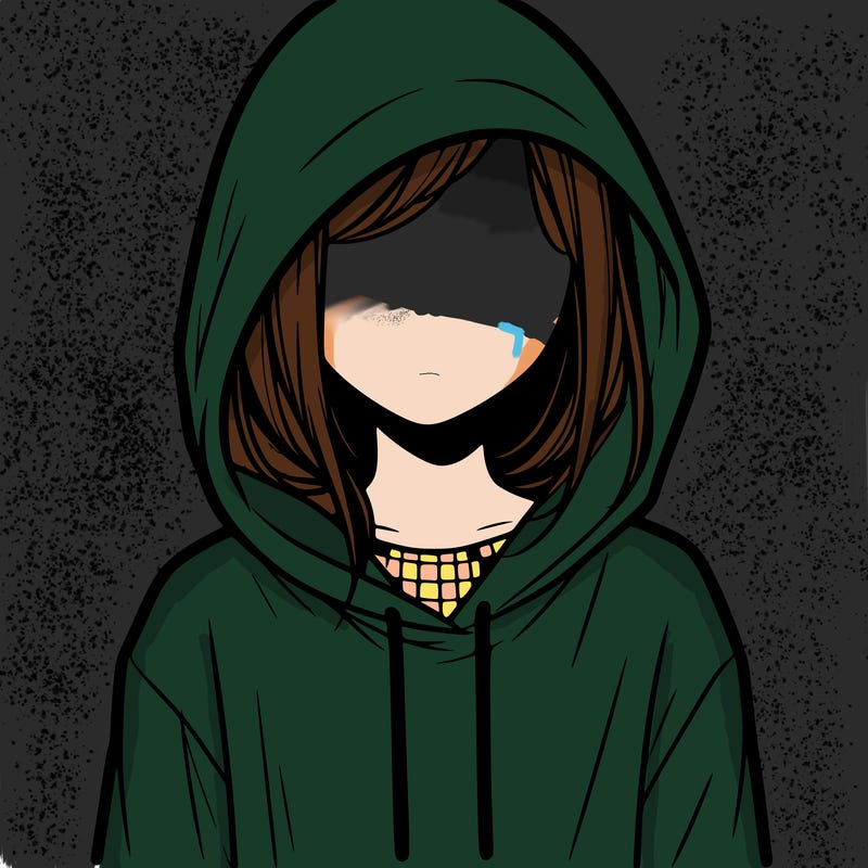 faceless girl in hoodie