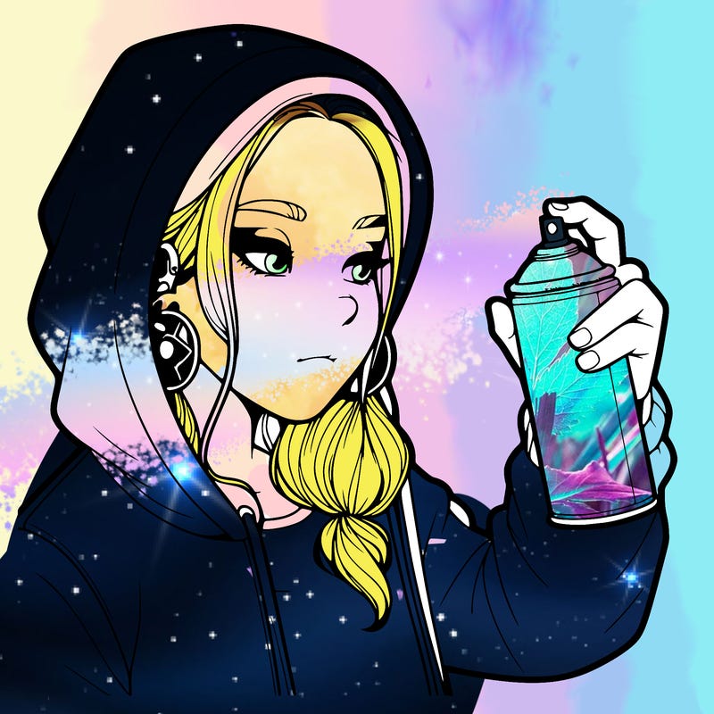 a realistic girl, spray painting