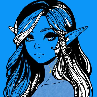 elf girl realistic dark fantasy