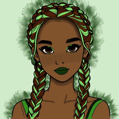 realistic girl with braids