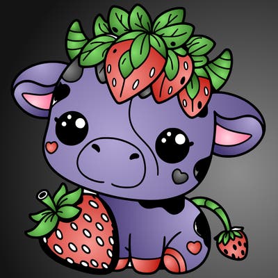 cute strawberry cow