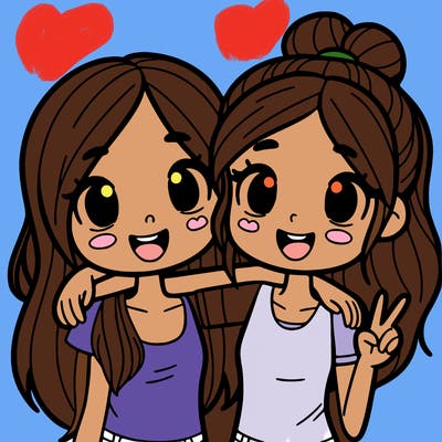 drawing of two great best friends