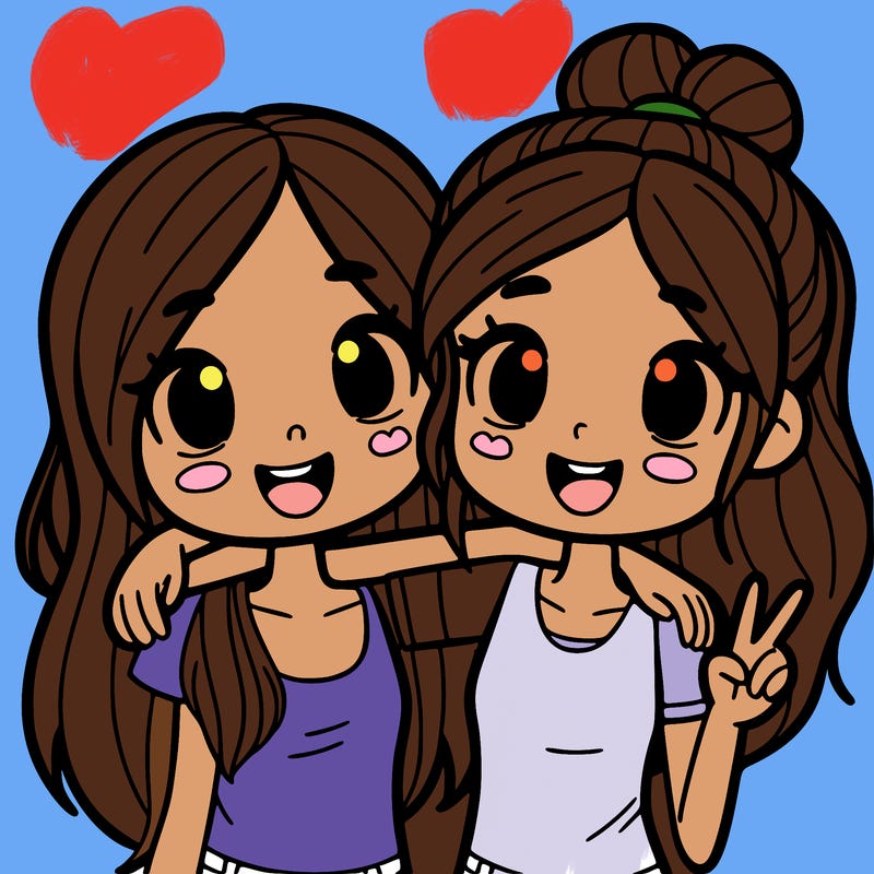 drawing of two great best friends