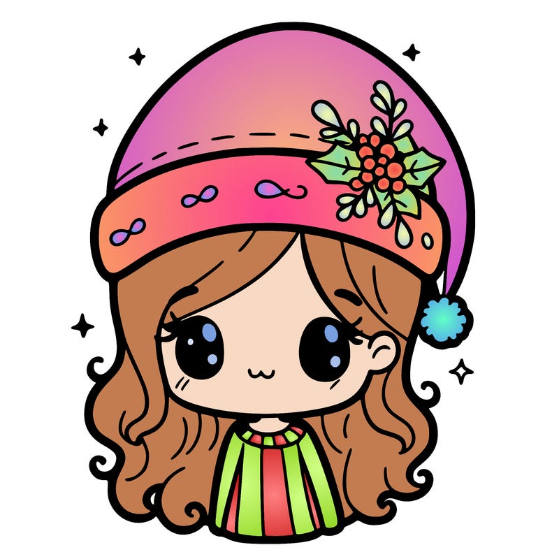 christmas hat girl