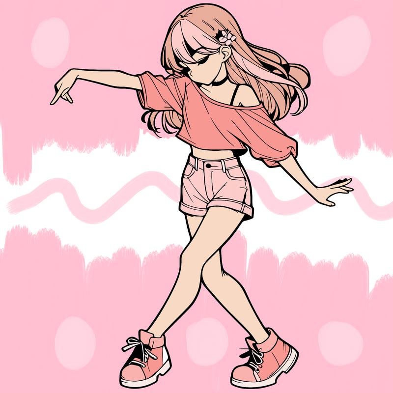 realistic girl danceing