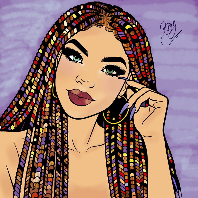 beautiful woman with box braids