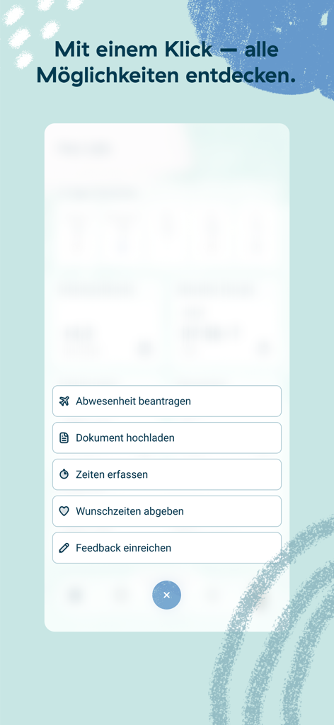 gastromatic - Gastromatic app quick action menu for workers to manage shifts and time tracking
