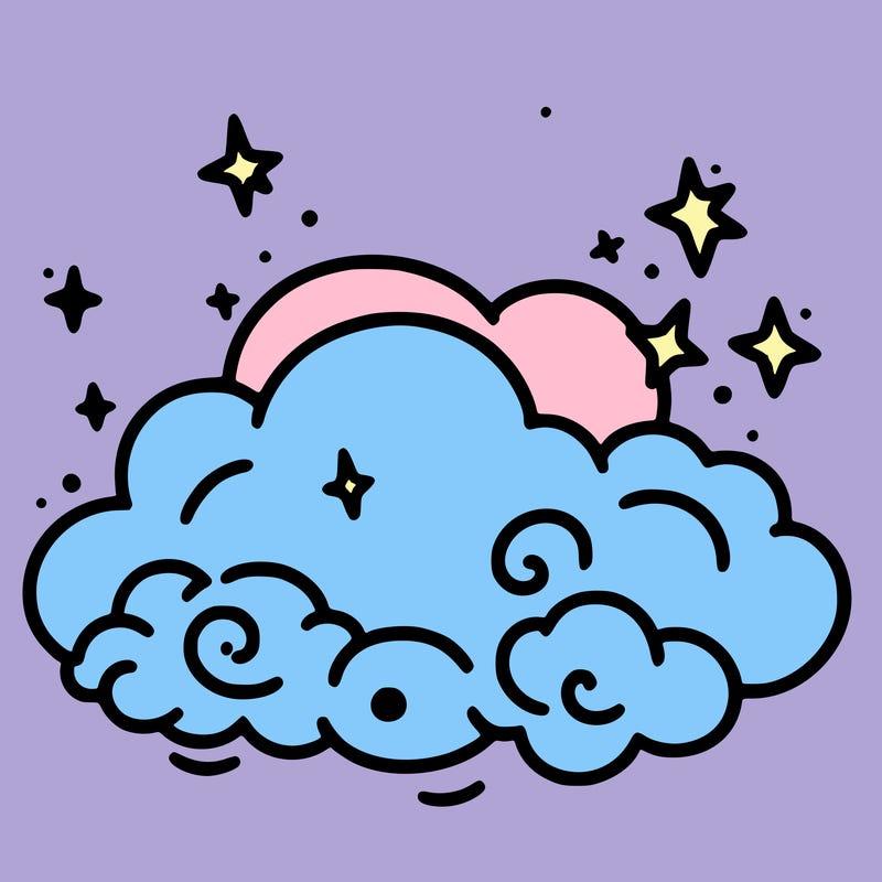 pink starry cloud sky