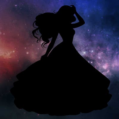 realistic woman with dress flowing in the wind