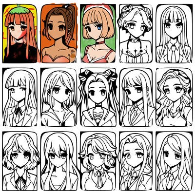 girls that look diffrent anime