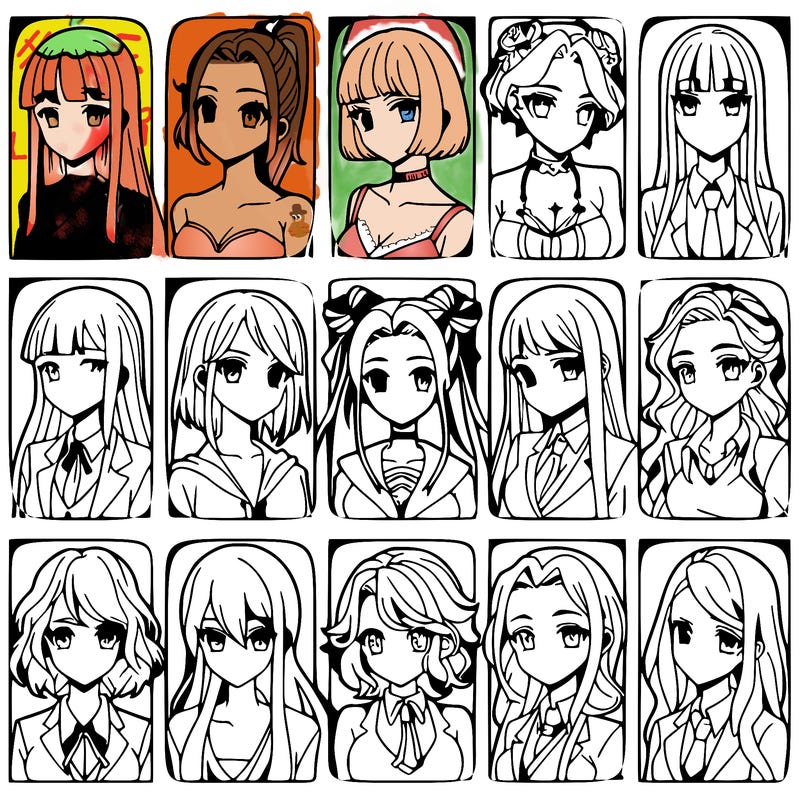 girls that look diffrent anime