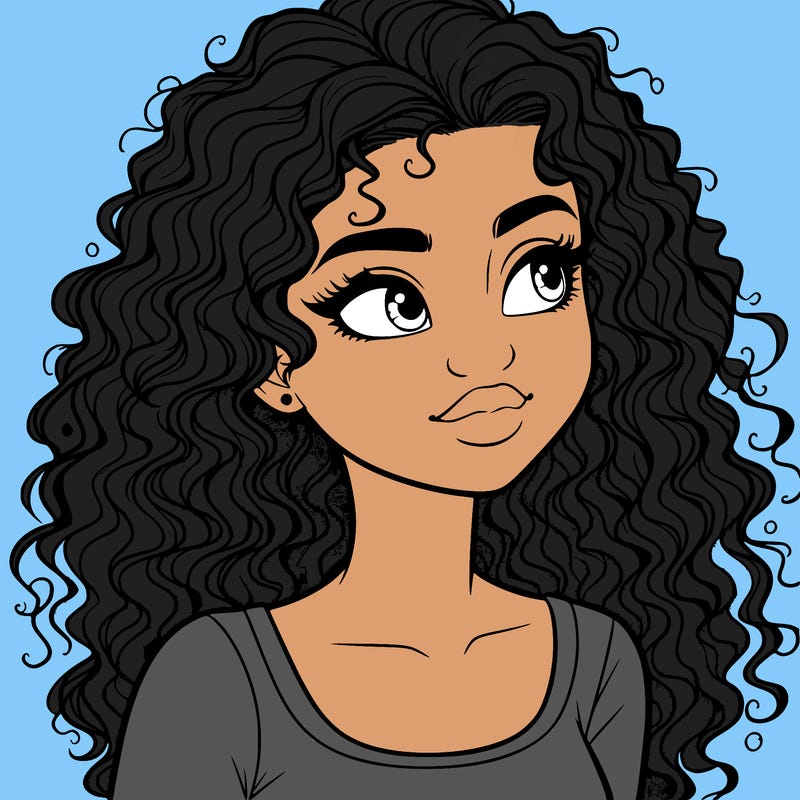 realistic girl with curly hair