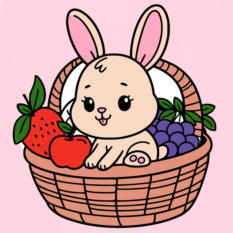 bunny in a fruit basket