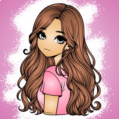 realistic girl with pretty hair