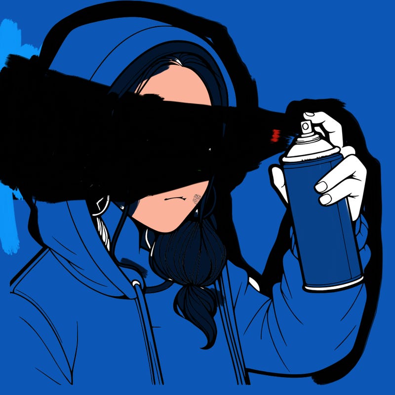 a realistic girl, spray painting