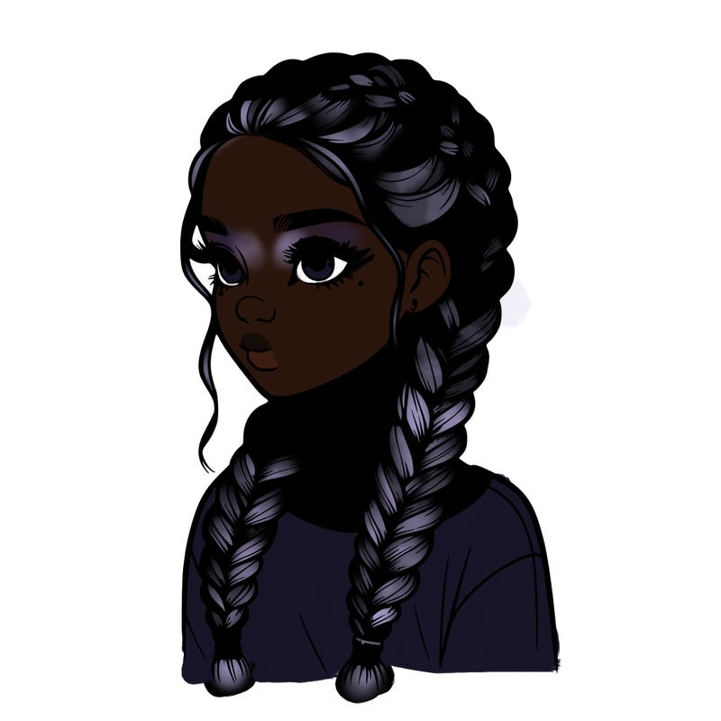 realistic girl with braids