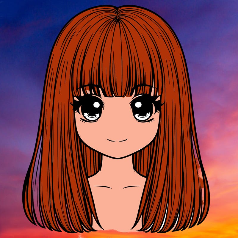 straight hair with bangs realistic