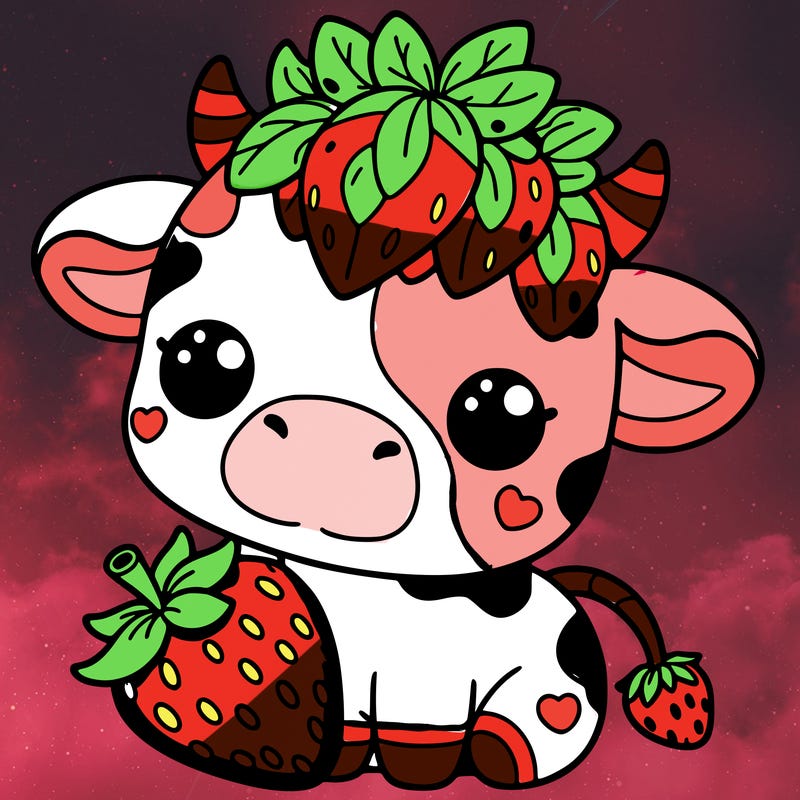 cute strawberry cow