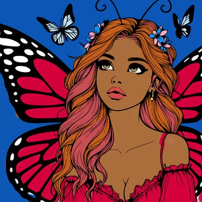 butterfly fairy realistic girl