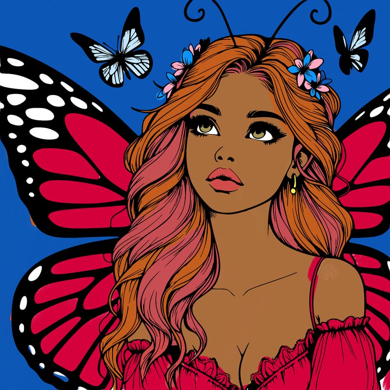 butterfly fairy realistic girl