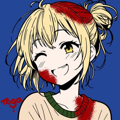 a manga girl smiling