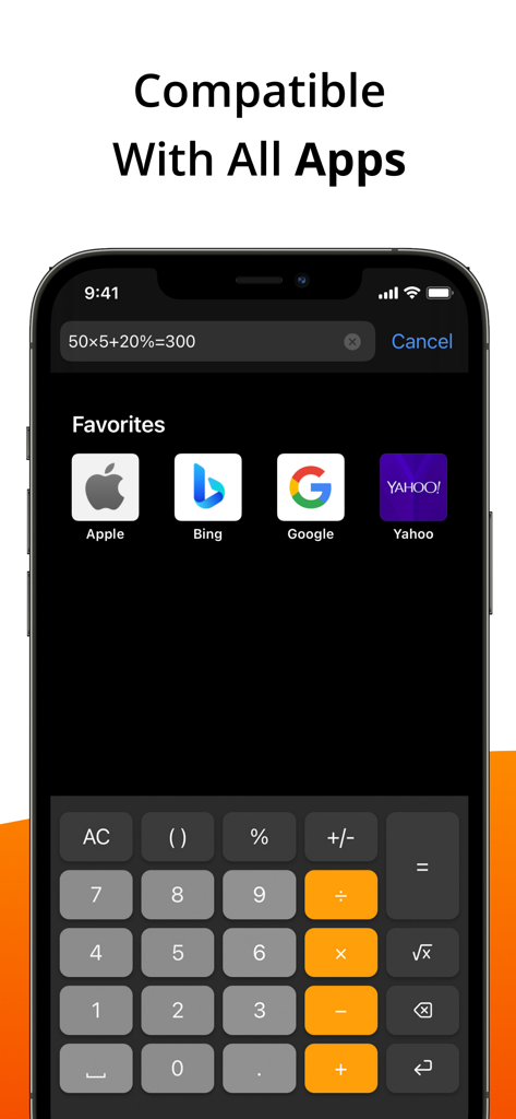 Calculator Keyboard - Calku - Calculator keyboard extension active inside a web browser showing cross-app compatibility.