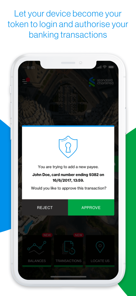 SC Mobile Indonesia - SC Mobile Indonesia app screen showing a transaction authorization prompt to approve a new payee