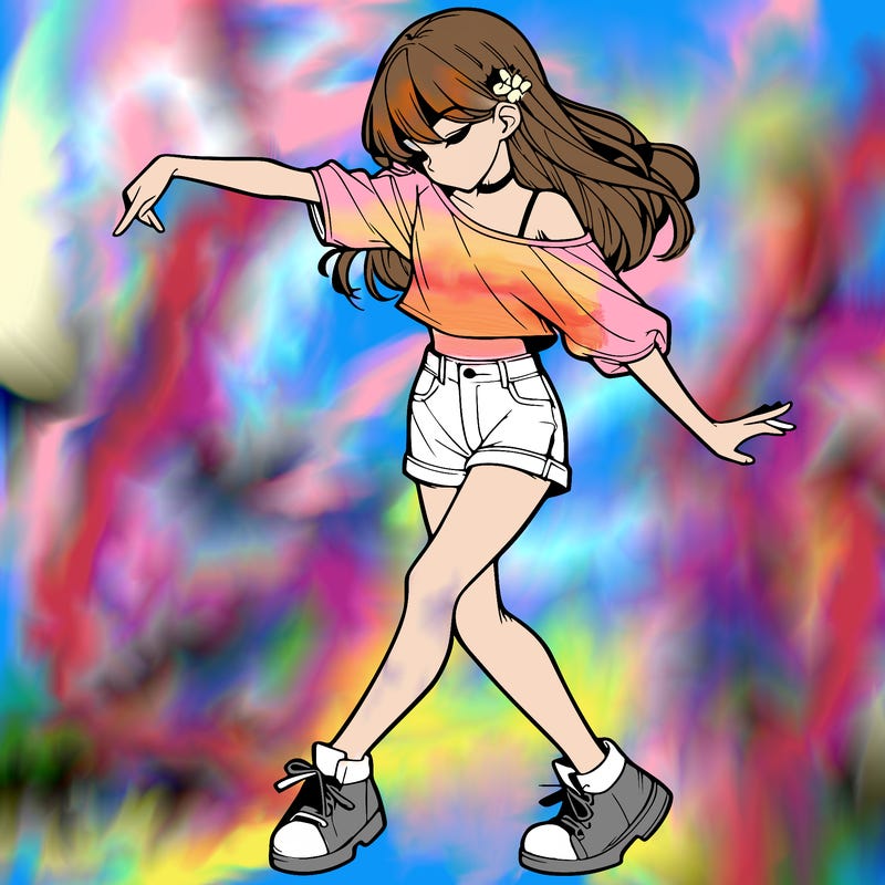 realistic girl danceing