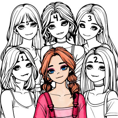 a group of girls realistic