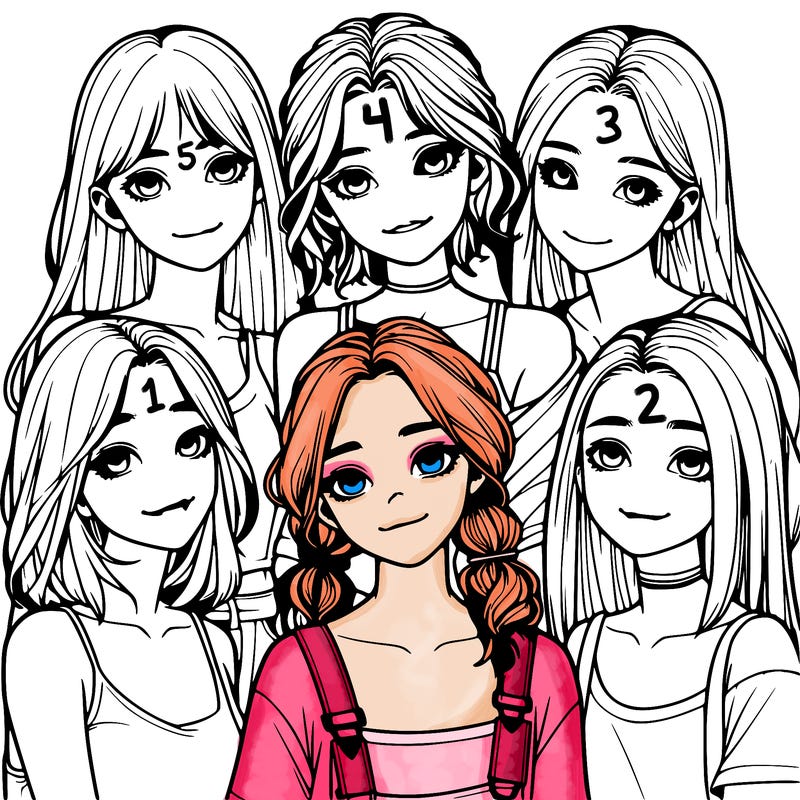 a group of girls realistic